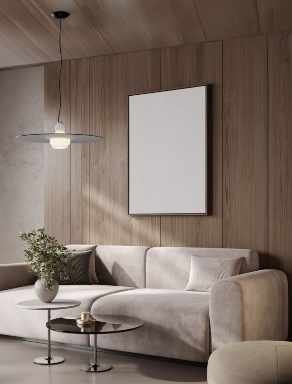 Lampa wisząca czarna okrągła 60cm szklana w kształcie nowoczesnego talerza designerska Luces Exclusivas