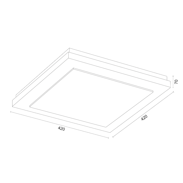 Lampa sufitowa plafon kwadratowy 42cm drewniany klasyczny nowoczesny minimalistyczny biały TABOR 1865 Argon