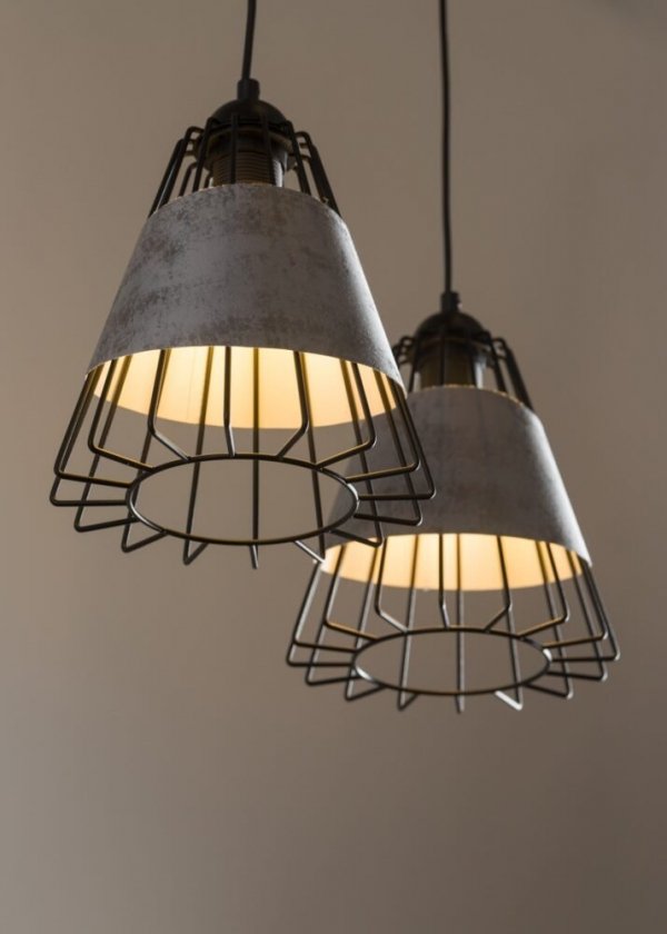 Lampa wisząca Druciana abażury Szaro-Srebrna Sigma Deni 3 40542