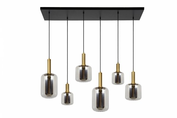 Nowoczesna Lampa Wisząca Czarna Szklane Klosze JOANET 45494/06/65 LUCIDE