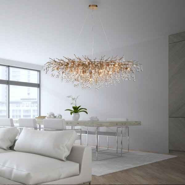 Lampa Wisząca ICICLE 2031-11 Zuma Line Złota | Nowoczesny Żyrandol 15xG9