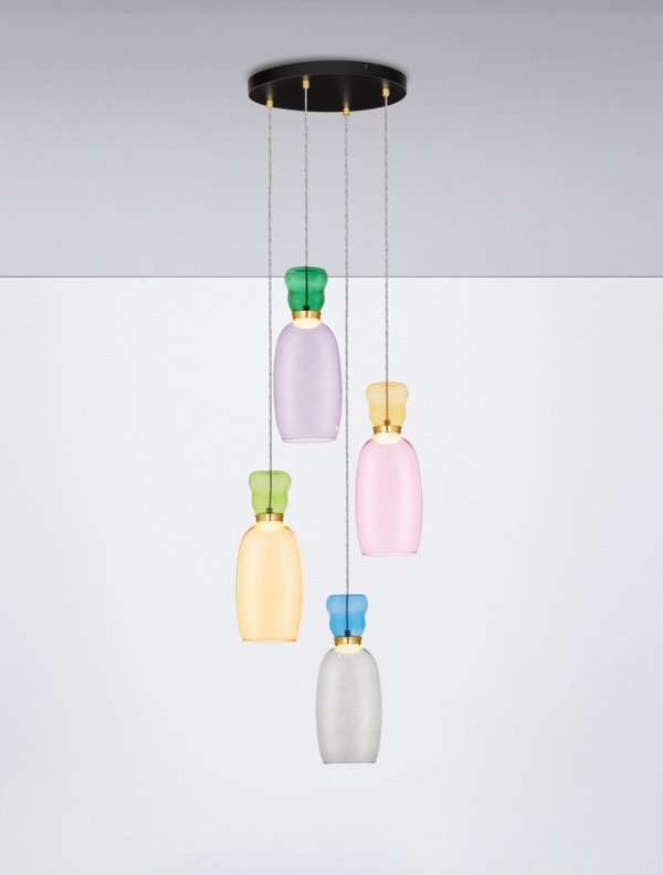 Lampa Wisząca z Kolorowego Szkła Luces Exclusivas PERENE LE44468