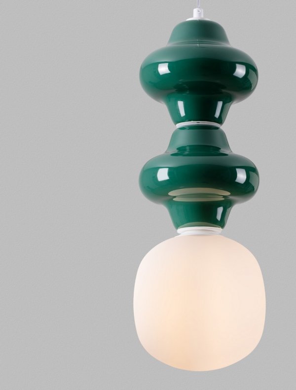 Designerska Lampa Wisząca z Ceramiki w Kolorze Zielonym Luces Exclusivas VILROSA LE44559