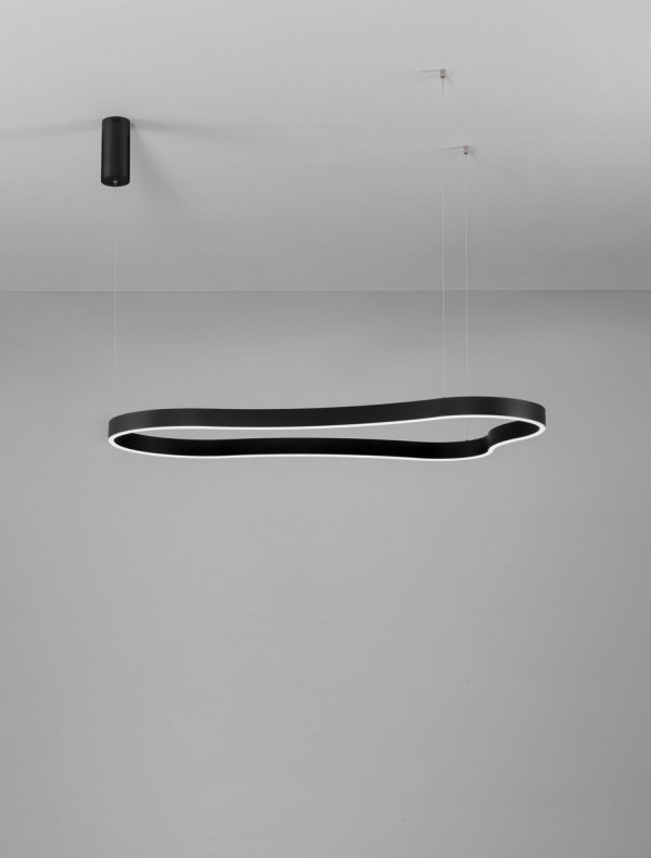 Nowoczesna designerska czarna lampa wisząca LED nad stół 