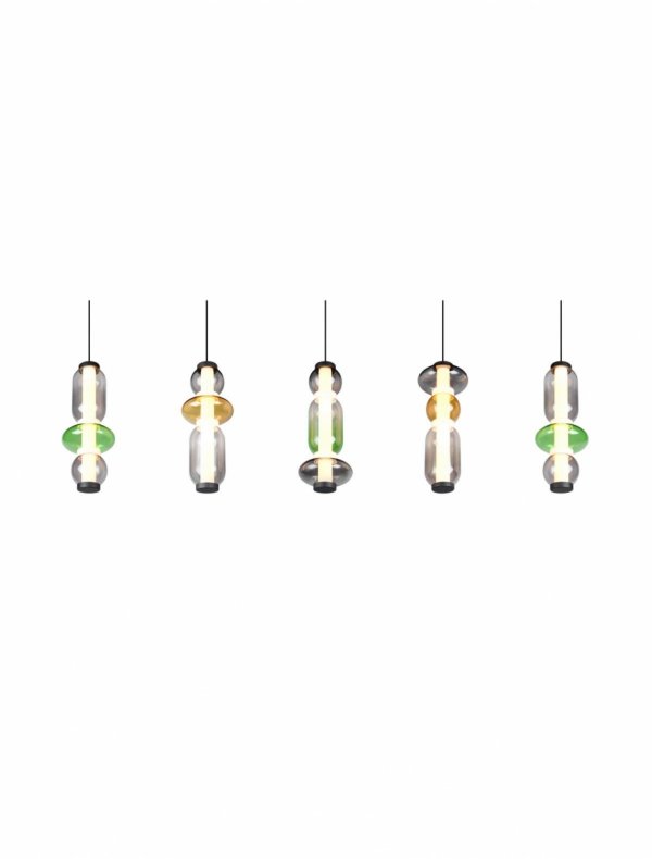 Lampa wisząca LED wielopunktowa nowoczesna szklane klosze kolorowe designerska ściemnialna MINERVA 334310517 Trio 