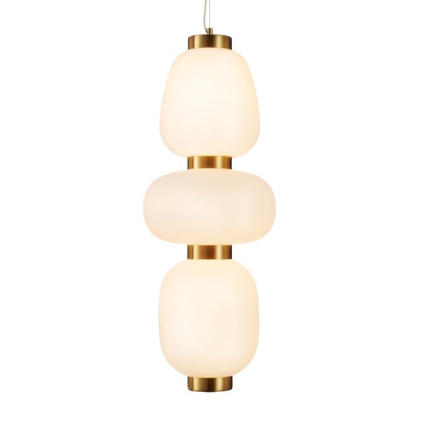 Lampa wisząca LED metalowa złota mleczne szklane klosze minimalistyczna nowoczesna designerska BRILLA ST-CP241210-3L złota Step Into Design