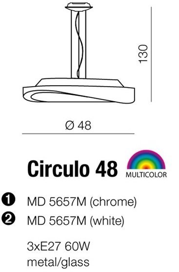 LAMPA SUFITOWA WISZĄCA AZZARDO CIRCULO 48 WH AZ0987