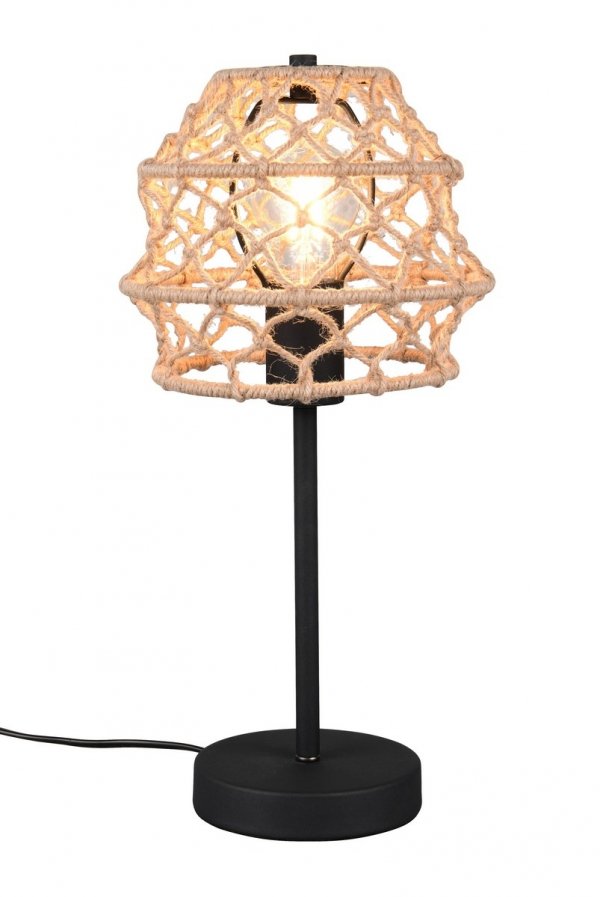 Lampka stołowa nocna pleciona kolor naturalny owalna boho rustykalna industrialna minimalistyczna HIVE R51681036 Rl 