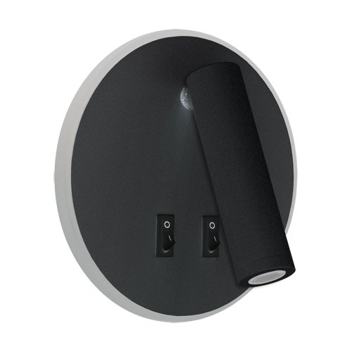 Kinkiet hotelowy do sypialni do czytania czarny z dekoracyjnym podświetleniem OTELLO LED C 6W+3W BLACK 04030