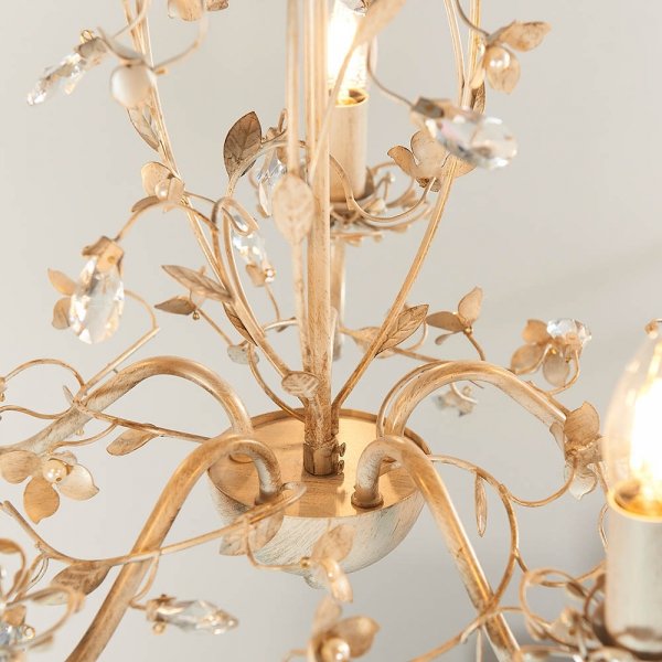 Lampa wisząca dworkowa świecznikowa kwiatowa designerska klasyczna dekoracyjna LULLABY-5CR ENDON