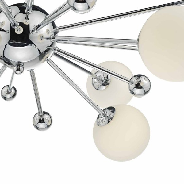 Lampa Wisząca Designerska Chrom Białe Szklane Kule URSA URS2350 DAR LIGHTING
