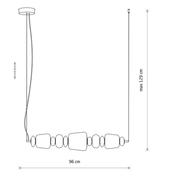 Ceramiczna designerska brązowo szara lampa wisząca CERAMIC HORIZONTAL LED 26W 11699 Nowodvorski Lighting listwa nad stół wyspę