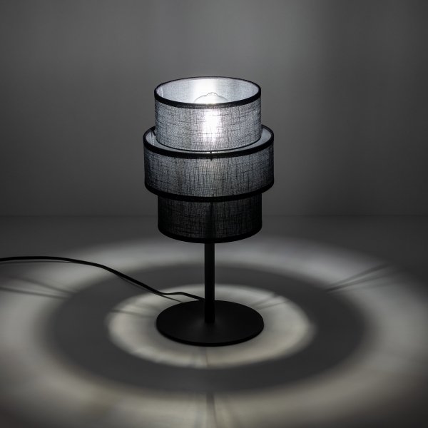 Dekoracyjna lampka stołowa nocna w stylu boho podwójny czarny abażur do salonu jadalni sypialni CALISTO 5895 TK-Lighting