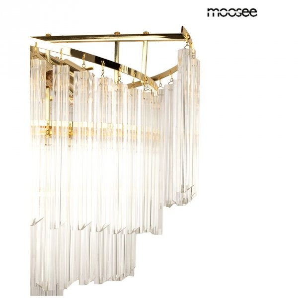 Złota lampa wisząca żyrandol do salonu w stylu glamour kryształowa LUMA 80 MSE1501100569 MOOSEE