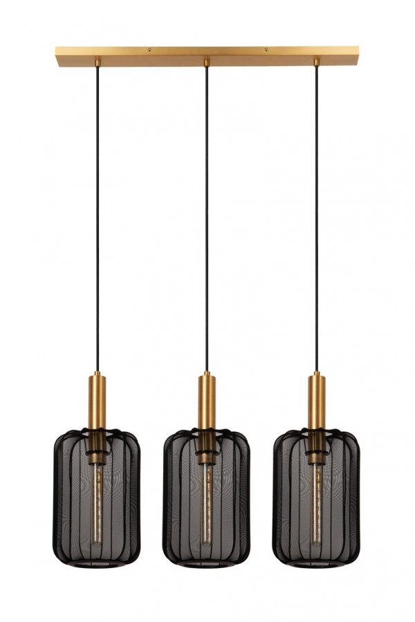 Lampa Wisząca Nowoczesna Czarne Klosze Materiałowe CORINA 03447/03/30 LUCIDE