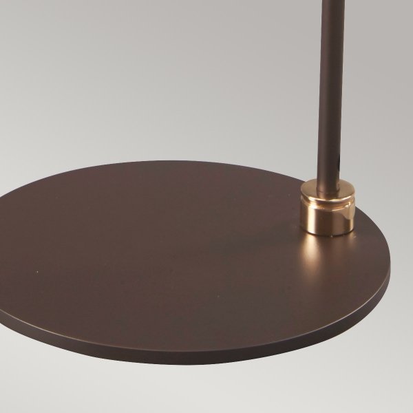 Abażurowa Retro Lampa stołowa nocna Balance BALANCE-TL-BRPB Brązowa / Polerowany mosiądz