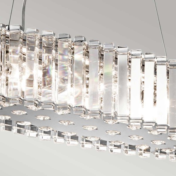 Lampa wisząca Crystal Skye 8 źródeł światła glamour podłużna szklana nowoczesna KL-CRYSTAL-SKYE-ISLE KICHLER