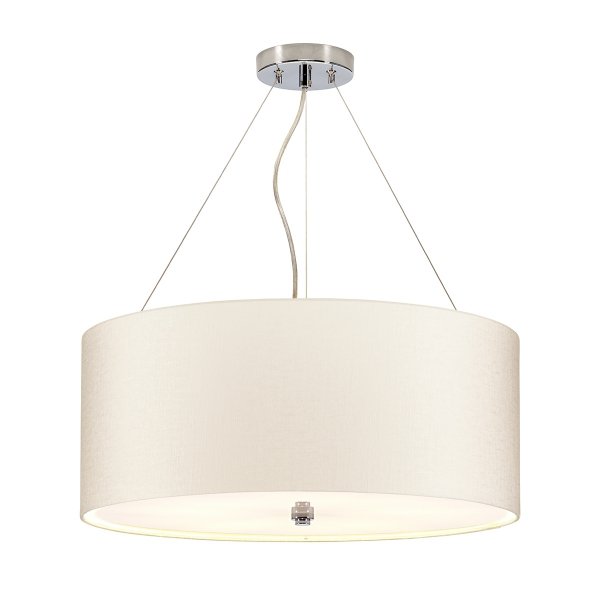 Lampa wisząca 56 cm Pearce 5 źródeł światła polerowany chrom jedwabny abażur minimalistyczna DL-PEARCE22-5LT-IV-PC ELSTEAD LIGHTING