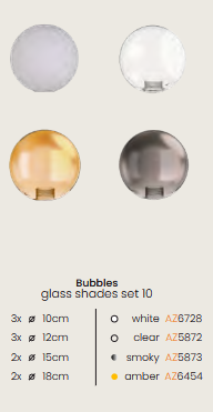 Biała molekularna lampa wisząca opalowe szklane klosze kule BUBBLES 10 AZ5870 + AZ6728 Azzardo 