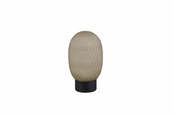 Lampa stołowa nocna LED designerska nowoczesna dekoracyjna na komodę szklany klosz ściemnialna owalna FACETTE 564210115 Trio