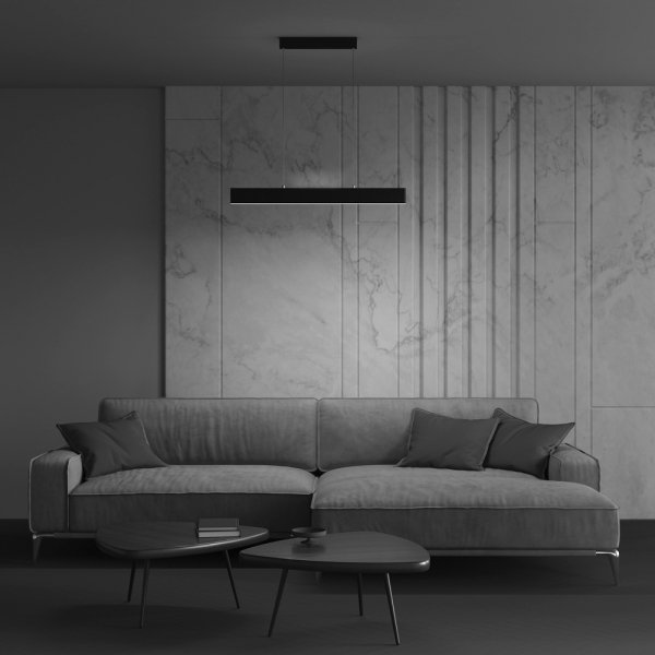 Minimalistyczna nowoczesna lampa wisząca LED listwa metalowa czarna regulacja wysokości Step MAYTONI P010PL-L23B4K