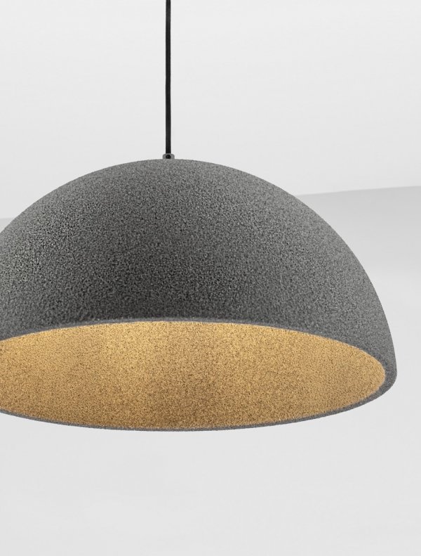 Nowoczesna szara lampa wisząca półokrągły klosz minimalistyczna uniwersalna możliwość ściemniania NAVIRTA LE45341 Luces Exclusivas