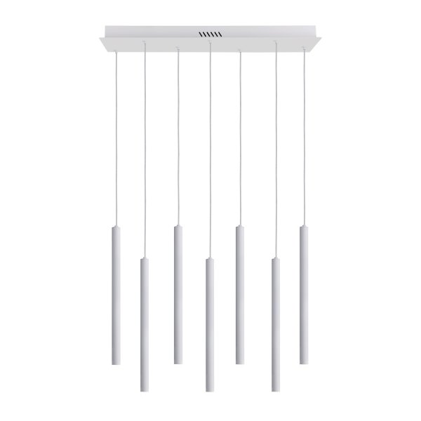 Minimalistyczna lampa wisząca listwa tuba sopel biały Valdes Italux PND-22302-7-WH