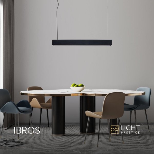 LAMPA WISZĄCA BELKA NAD STÓŁ LIGHT PRESTIGE IBROS CCT 18W LP-7001/1P 20 BK-63 18 CCT CZARNA LAMPA WISZĄCA LISTWA LED