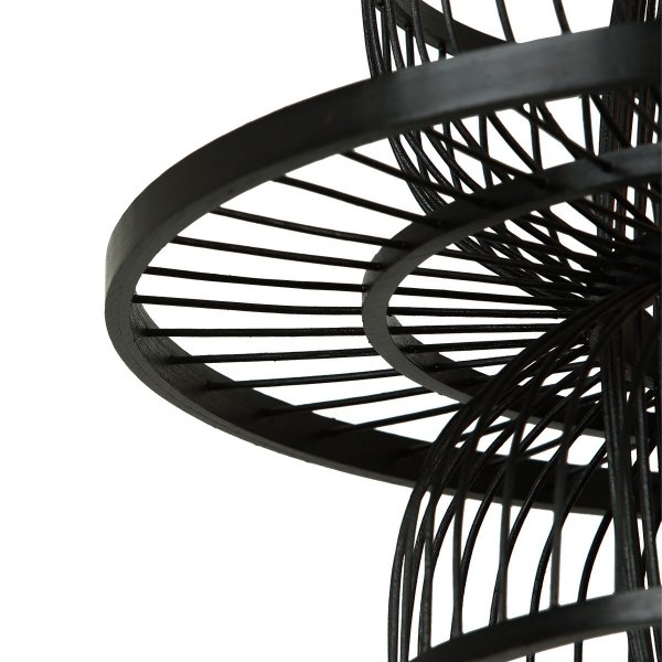 Czarna geometryczna lampa wisząca z rattanu ASTRA LP-3110/1P BK Light Prestige