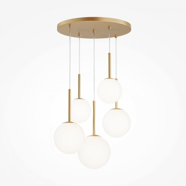 Lampa wisząca 5-płomienna metalowa złota kule uniwersalna regulacja wysokości Basic form MAYTONI MOD321PL-05G1