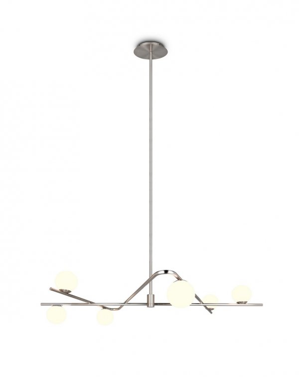 Lampa wisząca dekoracyjna niklowana w nowoczesnym stylu szklane klosze kule FLAMING 368900607 TRIO SELECT
