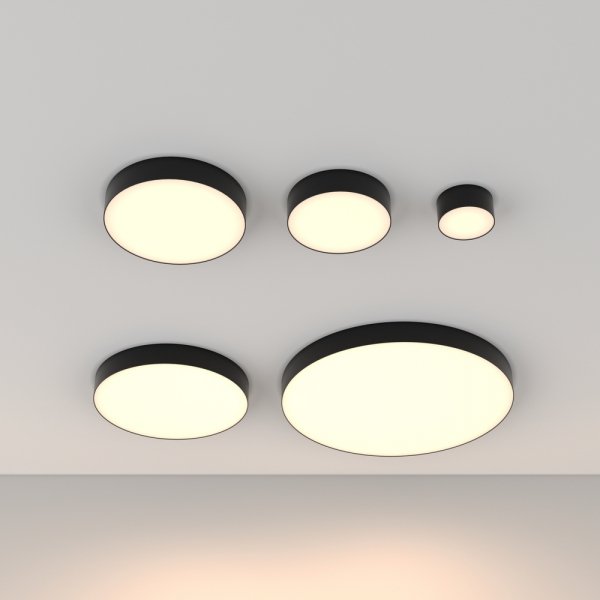 Lampa sufitowa LED nowoczesna aluminium czarna ZON MAYTONI C032CL-36W3K-RD-B