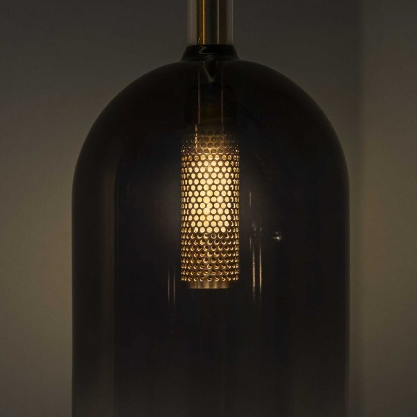 Lampa Wisząca Nowoczesna Minimalistyczna Czarny Szklany Klosz EMPIRE SP1 CILINDRO 309804 IDEAL LUX