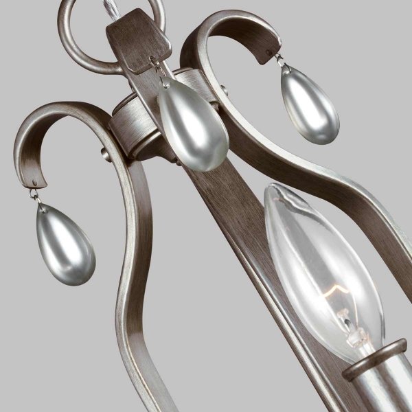 Żyrandol DeWitt 3 źródła światła ciepłe srebro elegancka uniwersalna metal i szkło FE-DEWITT3 FEISS