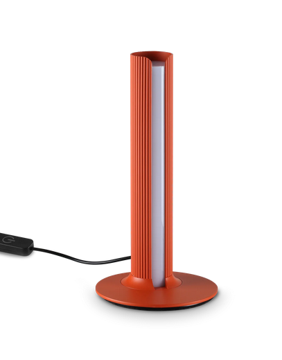 Lampka biurkowa stołowa LED tuba minimalistyczna klasyczna nowoczesna na komodę Dorica tl1 pomarańczowa 366098 Ideal Lux