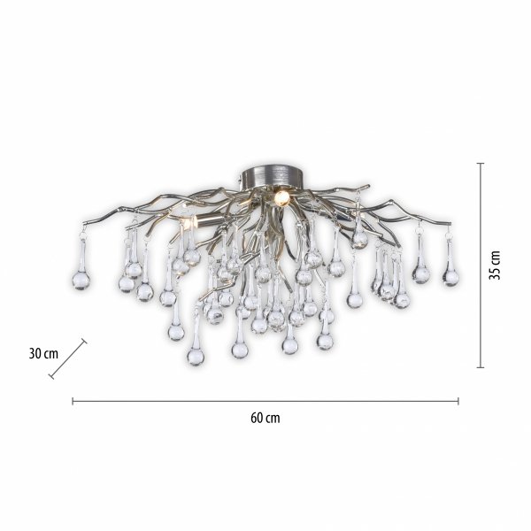Lampa sufitowa ICICLE 8090-55 Paul Neuhaus | Srebrny Plafon Kryształowy G9 Zuma line