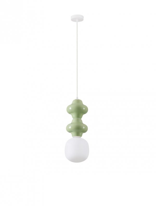 Designerska Lampa Wisząca z Ceramiki w Kolorze Zielonym Luces Exclusivas VILROSA LE44562