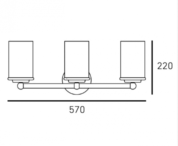 Kinkiet nad lustro łazienkowy potrójny niklowany minimalistyczny klasyczny JERSEY W03705NS Cosmo Light