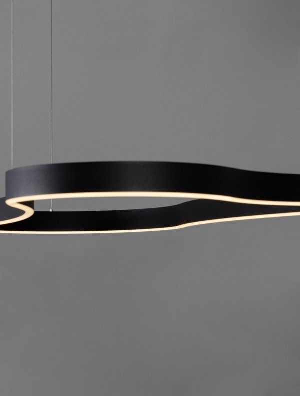 Nowoczesna designerska czarna lampa wisząca LED nad stół 