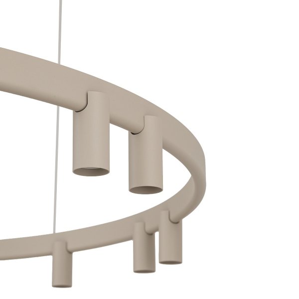 Geometryczna Lampa wisząca FOURTY ROUND LED XI Nowodvorski 12287 Nowoczesny żyrandol minimalistyczny Beżowy