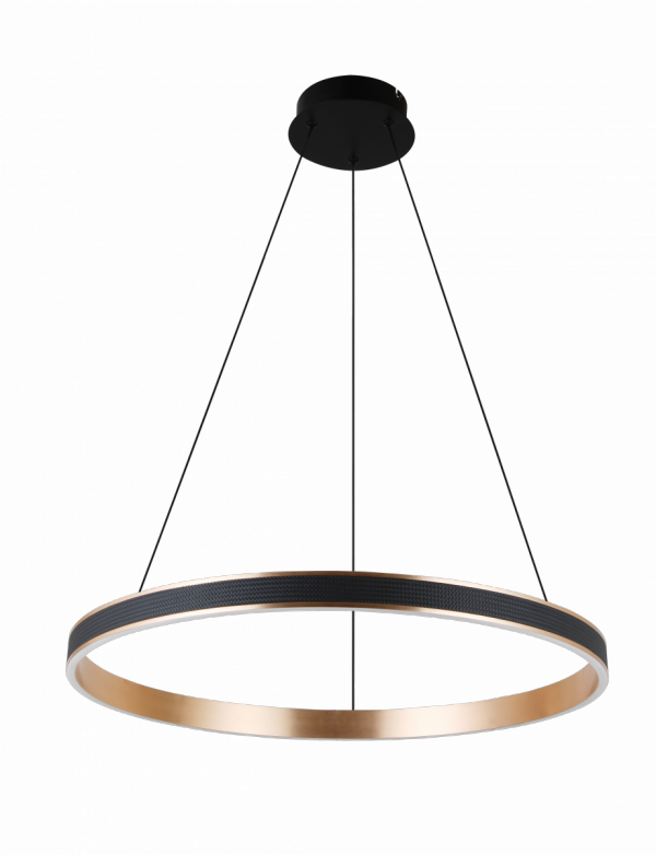 Lampa wisząca ring LED Azzardo RIO 80 3-STEP DIMM BK/GO okrąg LED 
