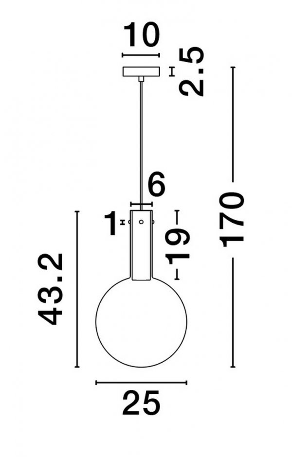 Szklana Lampa Wisząca Minimalistyczna Niebieski Szklany Klosz JAVIER LE44478 Luces Exlusivas