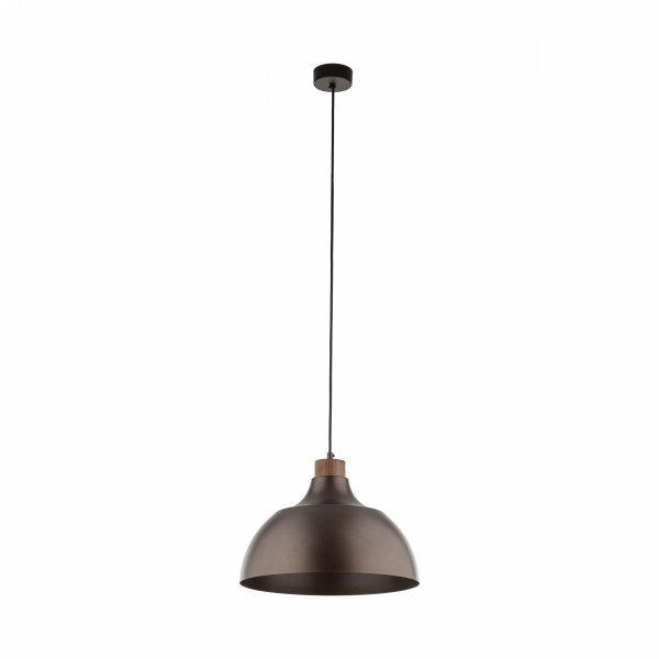 Minimalistyczna lampa wisząca w stylu rustykalnym brązowa z elementem drewnianym CAP BROWN 6926 TK-Lighting 