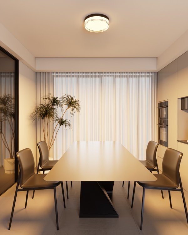 Plafon LED Italux Rilta PLF-73527-M-BK Czarny Rozmiar M IP65 Wybór Barwy Światła (CCT)