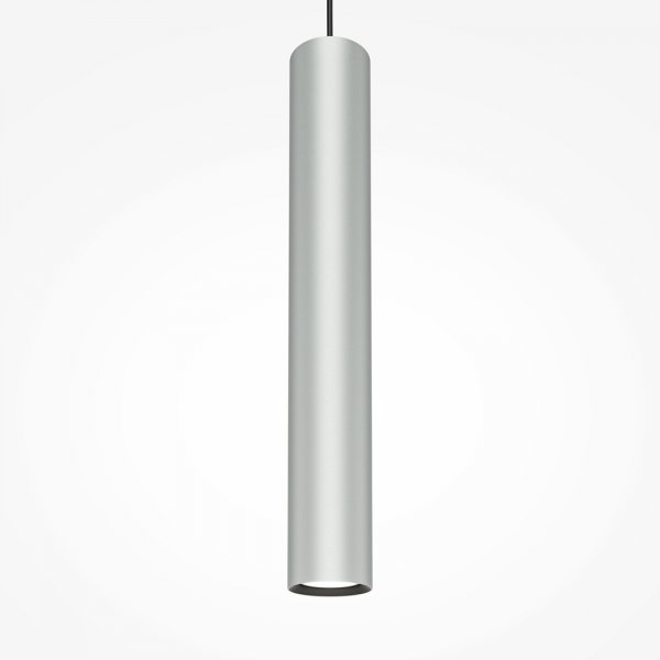 Lampa wisząca minimalistyczna aluminium srebrna nad stół do jadalni do salonu tuba Pro Focus Maytoni MOD161PL-01CM1