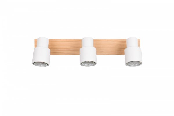 Nowoczesny plafon lampa sufitowa potrójna biała regulowana klasyczna uniwersalna metalowa drewniana podstawa PIERRE R81983031 Rl