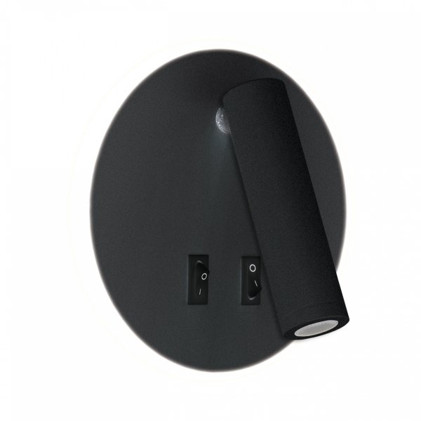 Kinkiet hotelowy do sypialni do czytania czarny z dekoracyjnym podświetleniem OTELLO LED C 6W+3W BLACK 04030