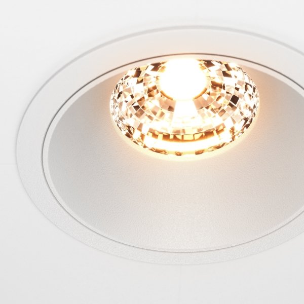 Lampa wpuszczana w sufit minimalistyczna aluminium biała okrągła Alfa LED MAYTONI DL043-01-15W2.7K-RD-W-DE