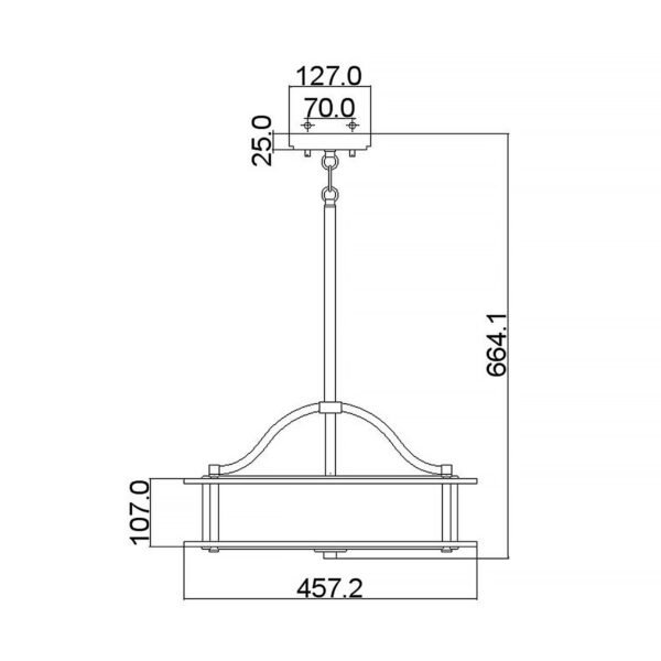 Lampa wisząca półplafon Emory 3 źródła światła klasyczny pewter uniwersalna metal i szkło KL-EMORY-P-S-CLP KICHLER