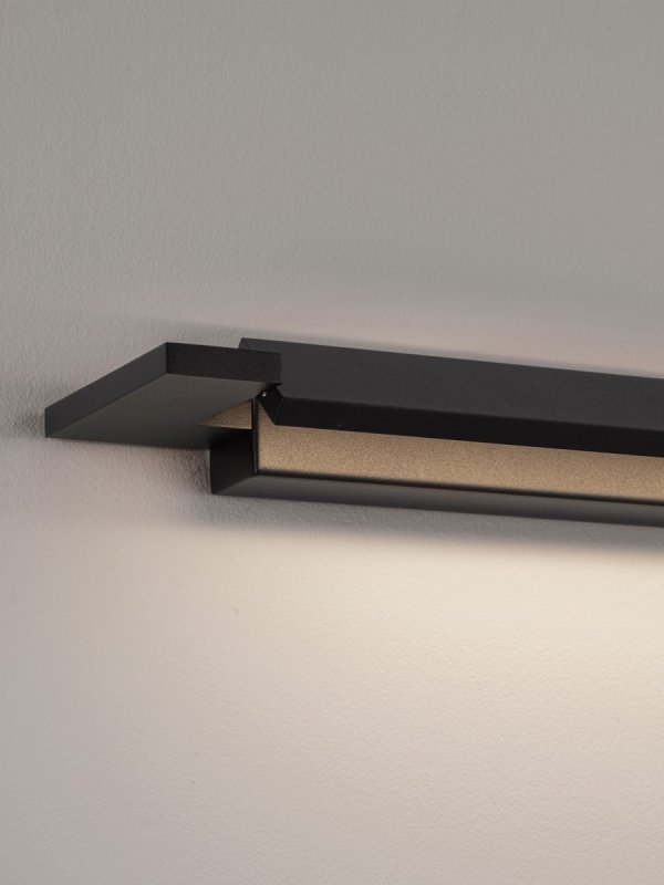 Lampa ścienna kinkiet LED nad lustro podłużny czarny minimalistyczny IP44 ALFAJAR LE45778 Luces Exclusivas